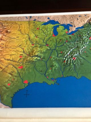 Rare Nystrom Raised Relief Model Map of the United States - Markable. 4