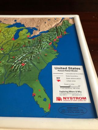 Rare Nystrom Raised Relief Model Map of the United States - Markable. 5
