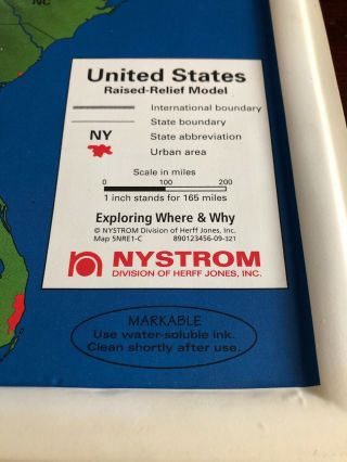 Rare Nystrom Raised Relief Model Map of the United States - Markable. 6