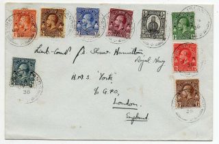 1936 Turks & Caicos To Great Britain Cover,  9 Colors Franking,  Rare