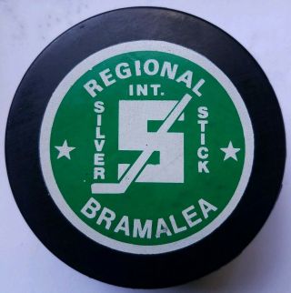 Bramalea Regional Int.  Silver Stick Vintage Viceroy Mfg Rare Hockey Puck Canada