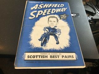 Ashfield Giants - - Scottish Best Pairs - - Speedway Programme - - 4th August 1953 - - Rare