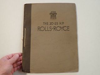 1935 Rolls Royce 20 - 25 H.  P.  Vip Sales Brochure English (uk Market) Rare