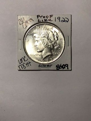 1922 P Bu Gem Peace Silver Dollar Unc Ms,  U.  S.  Rare Proof Like