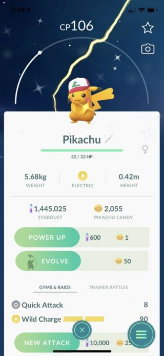 Pokemon Go Shiny Pikachu Ash Hat Rare