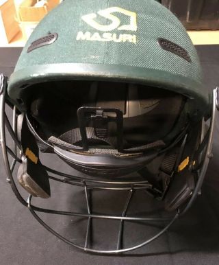 Rare Masuri Tasmanian Tigers Match Worn Cricket Helmet - Player Issued 4
