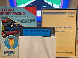 Rare 1983 Apple Ii Game - Techno Sport Racing (k - Tek Software) -,