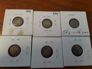12 Lower Grade Seated Liberty Half Dimes.  Some Rare Marks