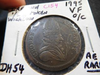C154 Ireland Wicklow 1795 Cronebane Conder 1/2 Penny D&h - 54 Rare