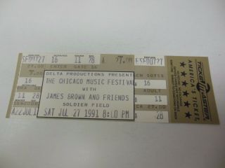 1991 James Brown Concert Ticket Soldier Field Chicago Rare
