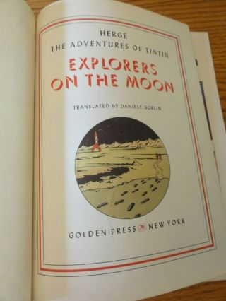RARE Golden Book ADVENTURES OF TINTIN EXPLORERS ON THE MOON Hege 1960 4