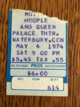 Mega Rare Queen Ticket Stub From First Us Tour 1974 Plus A Ticket Stub From 1975