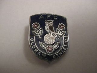 Rare Old Oldham Athletic Football Club Enamel Brooch Pin Badge