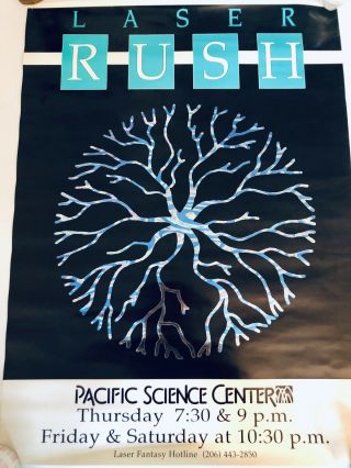 Rush - " Laser Rush " Rare Promo Poster West Coast 1990 -