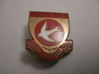 Rare Old Walsall Football Club Enamel Brooch Pin Badge