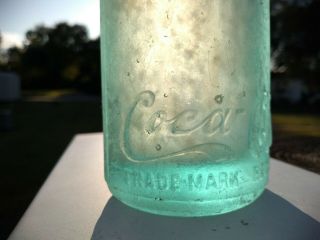 Rare Early Straight Side Coca - Cola Script Bottle Savanna Ga,  Georgia Bim Aqua