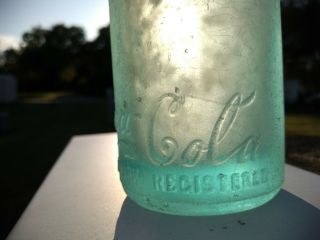Rare Early Straight Side Coca - Cola script Bottle Savanna GA,  Georgia BIM aqua 2
