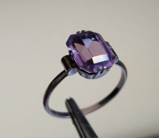 Delicate Beauty Vintage Ussr Silver 875 Lab Alexandrite Ring Rare