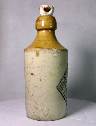 Rare Diamond A Stoneware Ginger Beer Bottle Syracuse NY Antique With Top 2