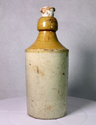 Rare Diamond A Stoneware Ginger Beer Bottle Syracuse NY Antique With Top 3