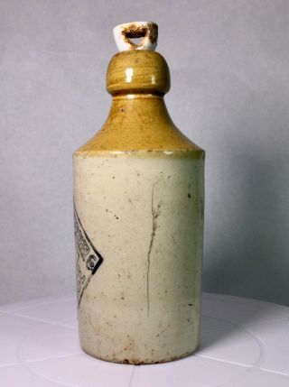 Rare Diamond A Stoneware Ginger Beer Bottle Syracuse NY Antique With Top 4