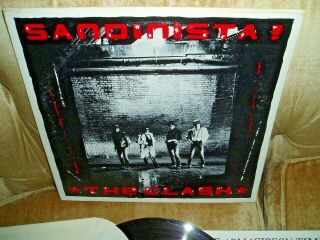 The Clash 3 Lps - Sandinista - 1980 Us 1st Press W/ Poster - Rare Promo