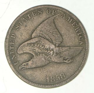 Crisp - 1858 - Flying Eagle United States Cent - Rare 990