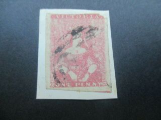 Victoria Stamps: Half Length On Piece - Rare (d71)