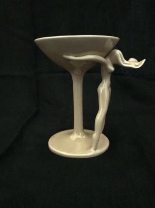 Rare Vintage Dorothy Kindell Naughty Nude Lady Ceramic Martini Glass