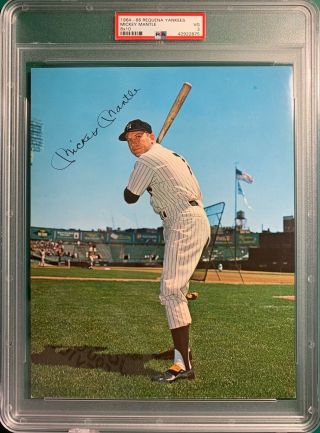 1964 - 1966 Requena Yankees 8x10 Mickey Mantle Psa 3 Vg Very Rare