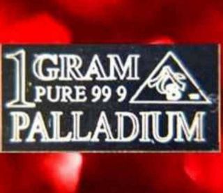 Acb Palladium 99.  9 Pure 1 Gram Precious Metal Acb Very Rare Bullion Pd Bar,