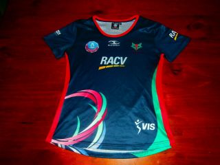 Melbourne Vixens 2013 Netball Fitted Scody Jersey Womens 10 Vis Rare