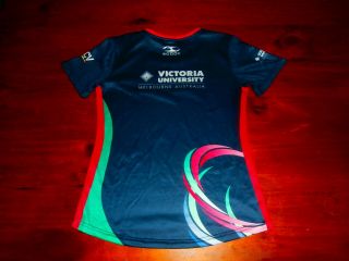 MELBOURNE VIXENS 2013 NETBALL FITTED SCODY JERSEY WOMENS 10 VIS RARE 3