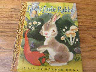 Rare Vg 1943 Hc Dj 1st Edition Little Golden Book Lively Rabbit Gustaf Tenggren
