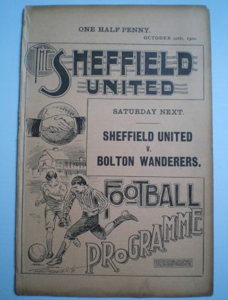 Rare 1900 1901 Sheffield United Reserves V Derby County Res Football Programme