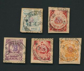 Bussahir Stamps 1900 India Feud States,  Rare Group Incs Sg 35 36 Rampur Cds Vf