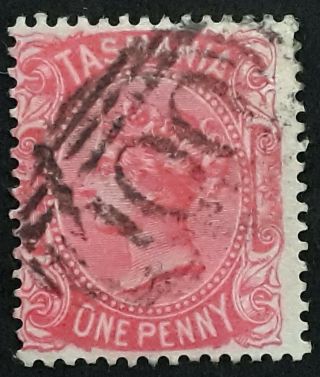 Rare Undated Tasmania Australia 1d Scarlet Sideface Stamp Num Cds 100 - Conara