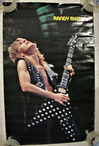 Rare Vintage 1985 Randy Rhoads Rock Poster 24x34 Music Heavy Metal Band Ozzy