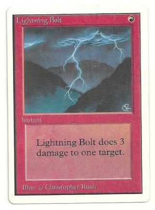 Mtg Unlimited: 1x Lightning Bolt Nm/lp - Lp Magic The Gathering Rare Vintage