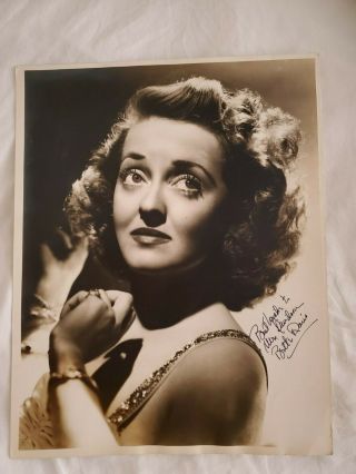 Bette Davis Hand Signed Studio Portrait 1941 Authentic Guaranteed Rare