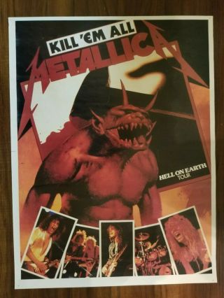Metallica,  Vintage Rare (1984) Hell On Earth Tour Poster.  Printing
