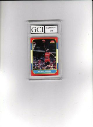 Michael Jordan Very Rare 1986 Fleer Rookie Card 57/132 Graded By Gci 10