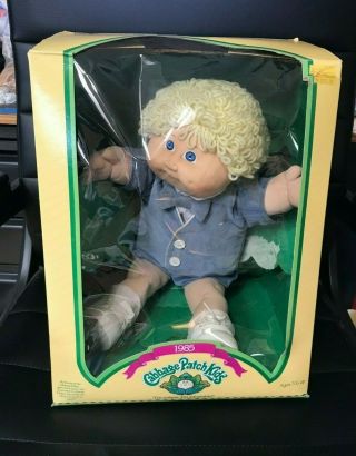 Vintage 1985 Coleco Cabbage Patch Kids Boy Doll Blue Eyes,  Blond Hair Rare