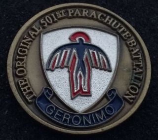 Rare 501st Airborne Infantry Regiment Parachute Geronimo Army Pir Challenge Coin
