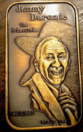 Bronze Ingot Bar Greathouse Jimmy Durante The Schnozzola 125 Very Rare