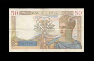 1938 Banque De France 50 Francs Rare ( (vf))