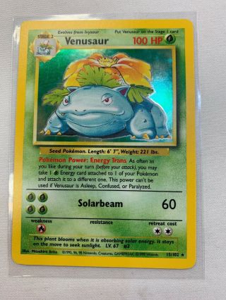 Pokemon Venusaur 15/102 Holo Rare Base Set Nm/m