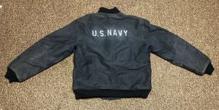 Rare 40s 50s 60s Usn Us Navy Deck Work Wear Jacket Coat Stencil Ww2 Era Clasps