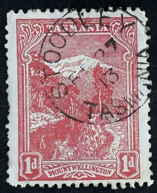 Rare 1913 Tasmania Australia 1d Red Pictorial Stamp Stoodley Postmark