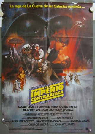 Zq26 Star Wars The Empire Strikes Back Very Rare 1sh Spanish Poster C